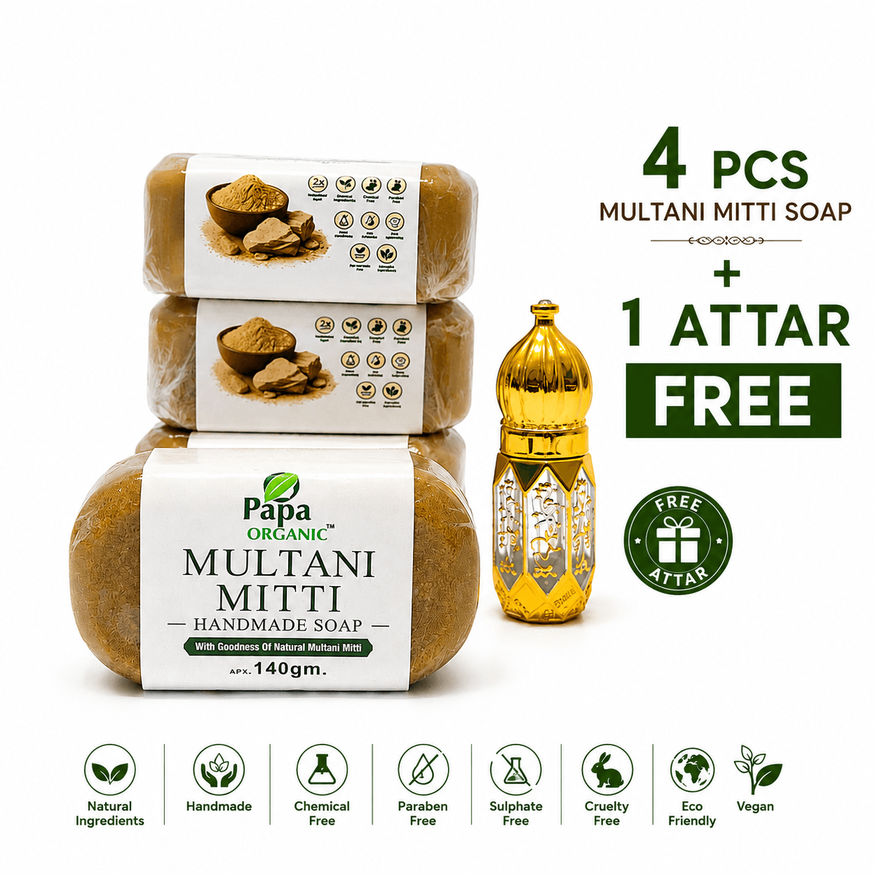 Multani Mitti Soap handmade herbal soap for skin cleansing